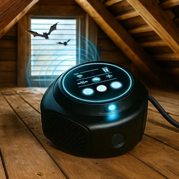 Ultraschall-Fledermausabwehr 360° Schutz für Dachboden, Garage und Schuppen Tierfreundliches, leises Abwehrgerät | Sansoti