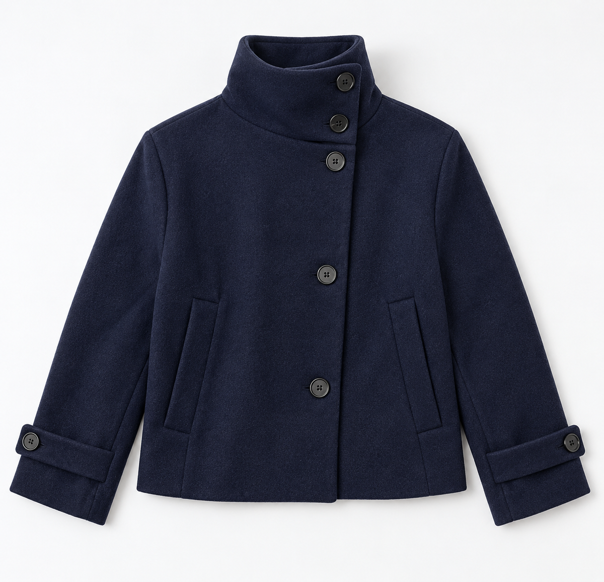 Halflange Winterjas Dames Wol Reverskraag Vleermuis Jas Elegant Zakelijk Tijdloos Design Voorjaar Herfst | Sansoti