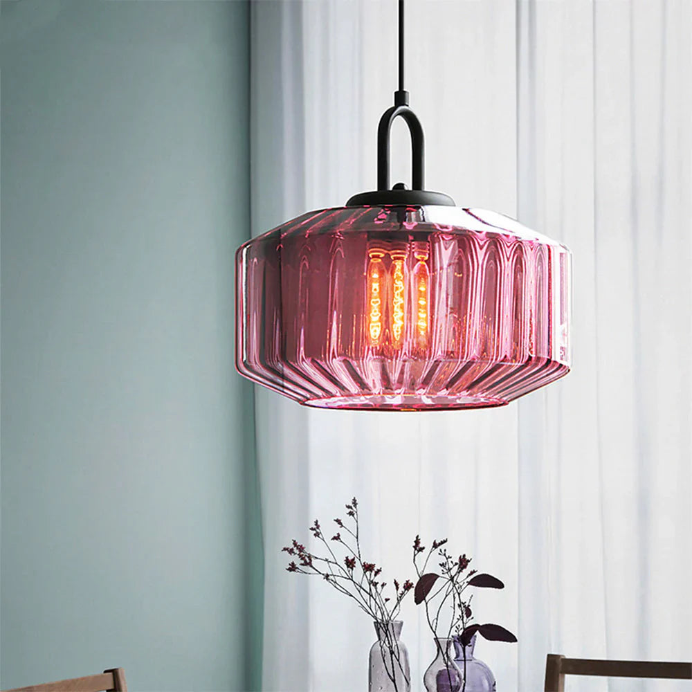 Hanglamp Geblazen Glas Gestreept Vintage Minimalistisch LED Eetkamer Woonkamer Slaapkamer | Sansoti