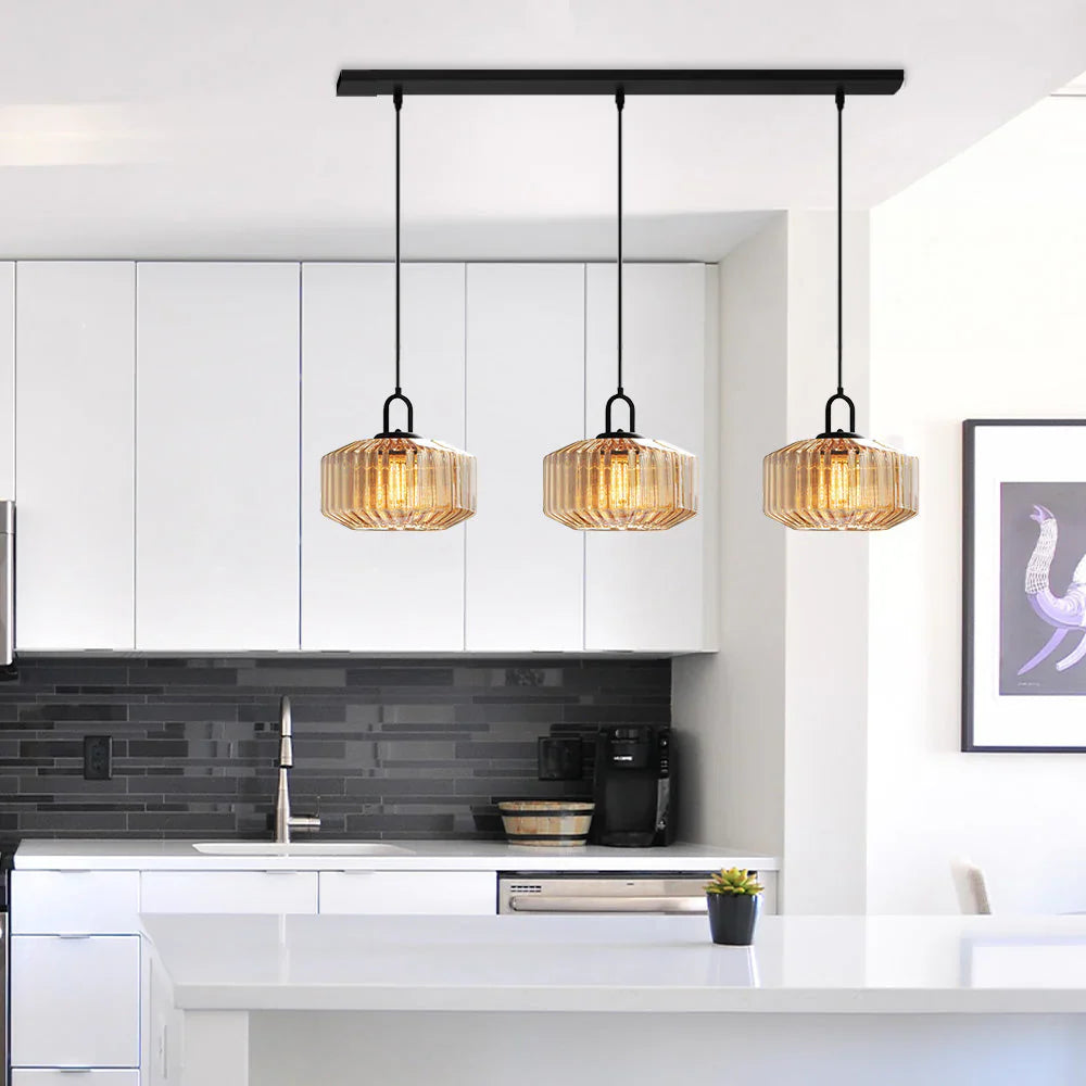 Hanglamp Geblazen Glas Gestreept Vintage Minimalistisch LED Eetkamer Woonkamer Slaapkamer | Sansoti