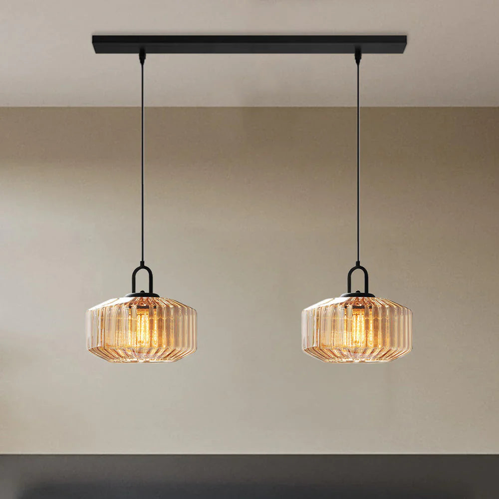 Hanglamp Geblazen Glas Gestreept Vintage Minimalistisch LED Eetkamer Woonkamer Slaapkamer | Sansoti
