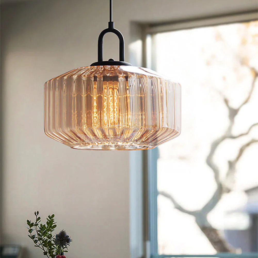 Hanglamp Geblazen Glas Gestreept Vintage Minimalistisch LED Eetkamer Woonkamer Slaapkamer | Sansoti