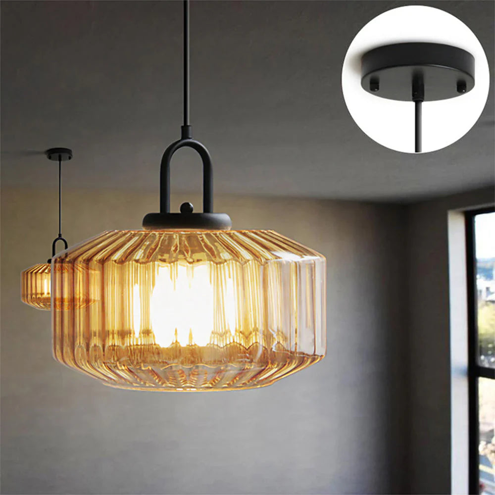 Hanglamp Geblazen Glas Gestreept Vintage Minimalistisch LED Eetkamer Woonkamer Slaapkamer | Sansoti