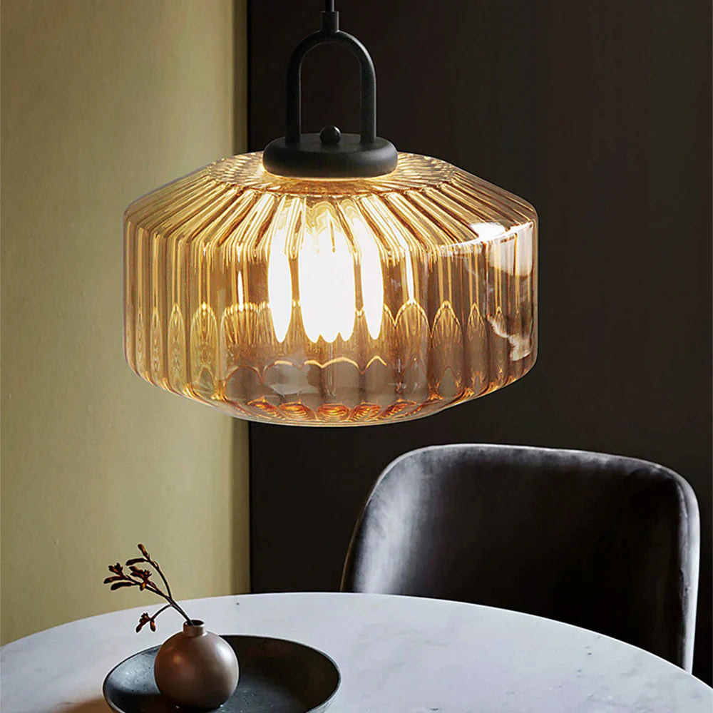 Hanglamp Geblazen Glas Gestreept Vintage Minimalistisch LED Eetkamer Woonkamer Slaapkamer | Sansoti