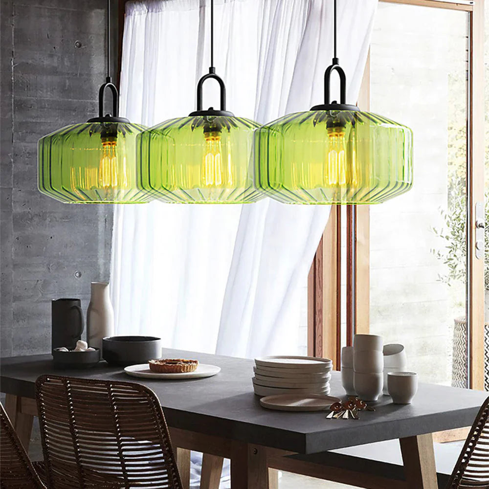 Hanglamp Geblazen Glas Gestreept Vintage Minimalistisch LED Eetkamer Woonkamer Slaapkamer | Sansoti