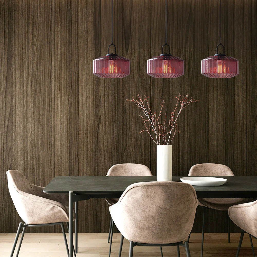 Hanglamp Geblazen Glas Gestreept Vintage Minimalistisch LED Eetkamer Woonkamer Slaapkamer | Sansoti