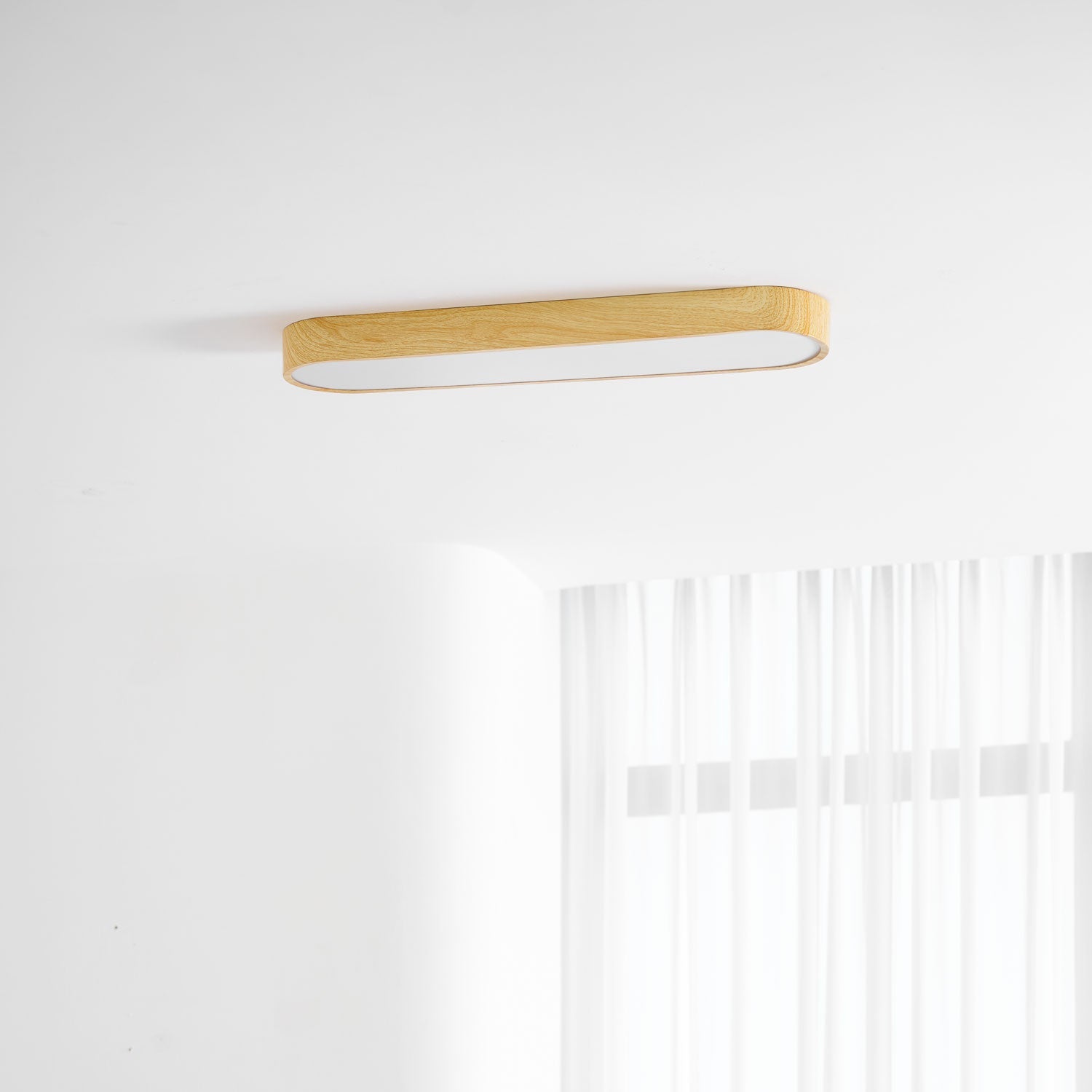 Plafondlamp Houtlook Metaal Wit LED Woonkamer Slaapkamer 3000K 4000K 6000K Ø23 Ø40cm Plafonnière Flush Mount Naturel | Sansoti