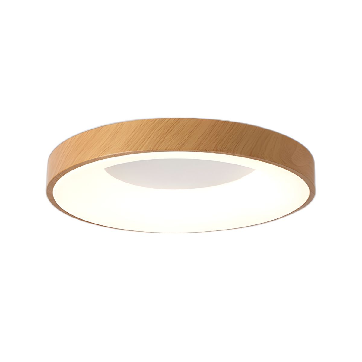 Plafondlamp Houtlook Metaal Wit LED Woonkamer Slaapkamer 3000K 4000K 6000K Ø23 Ø40cm Plafonnière Flush Mount Naturel | Sansoti