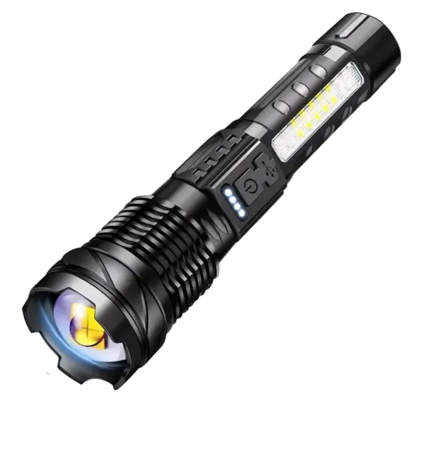 Militaire Zaklamp 5000 Lumen Tactisch LED Oplaadbaar USB Waterdicht Schokbestendig Zoombaar 5 Modi Compact Ultra Helder Outdoor Camping | Sansoti