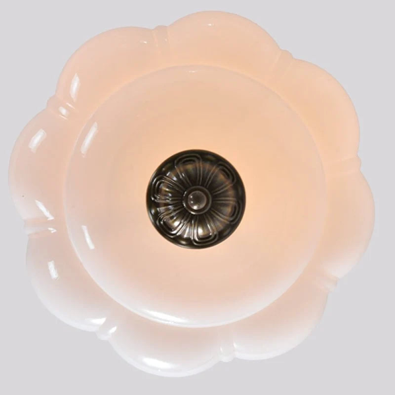 Vintage Semi-Plafondlamp Melkglas Pompoen Eloise E26 Retro Plafondverlichting Woonkamer | Sansoti