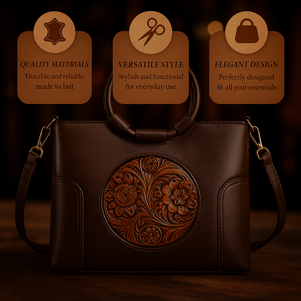 Handgemaakte Leren Damestas met Vintage Reliëfpatroon Schoudertas Elegante Dagtas Retro Design Stijlvol | Sansoti
