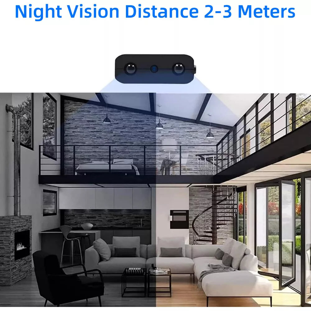 Kompakte WLAN-Überwachungskamera Full HD 1080P mit Nachtsicht Bewegungserkennung und App-Steuerung für zu Hause | Sansoti