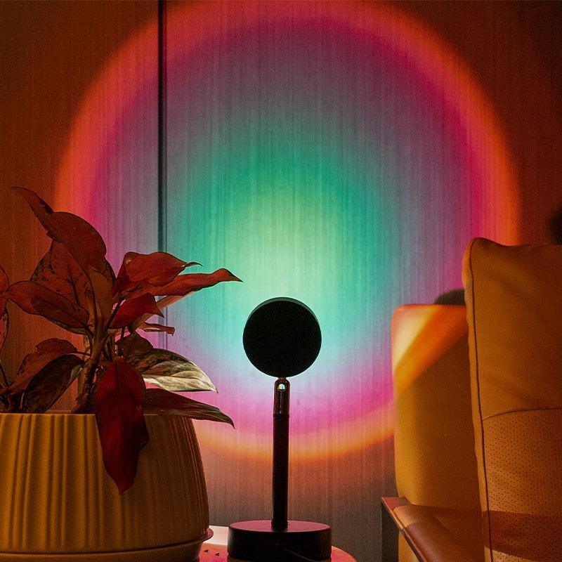 Tischlampe mit Sonnenuntergangsprojektion Stimmungslicht LED Dimmbares Nachtlicht für Schlafzimmer Wohnzimmer Ambiente | Sansoti