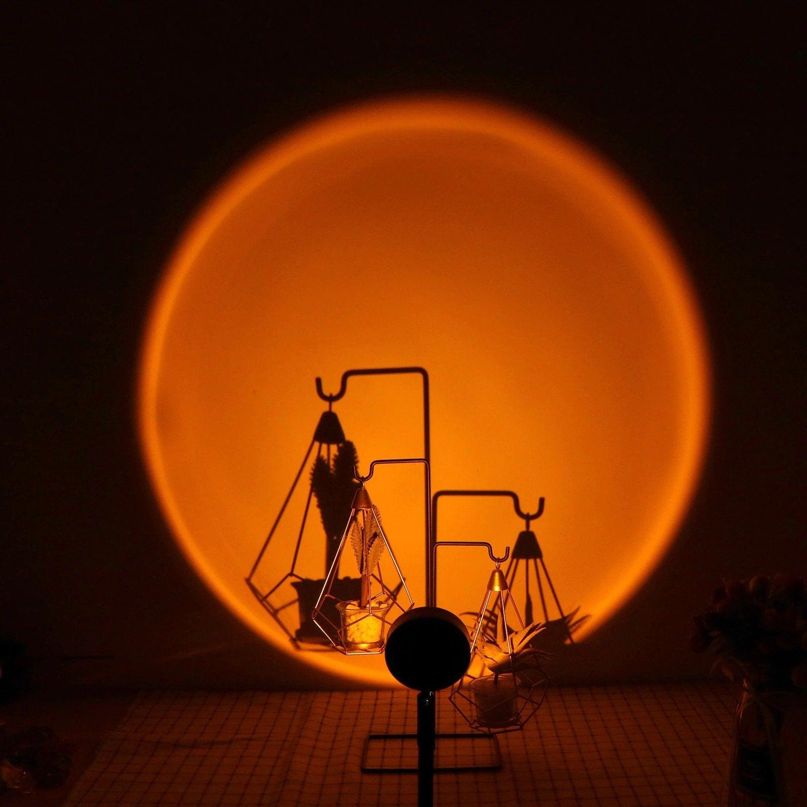 Tischlampe mit Sonnenuntergangsprojektion Stimmungslicht LED Dimmbares Nachtlicht für Schlafzimmer Wohnzimmer Ambiente | Sansoti