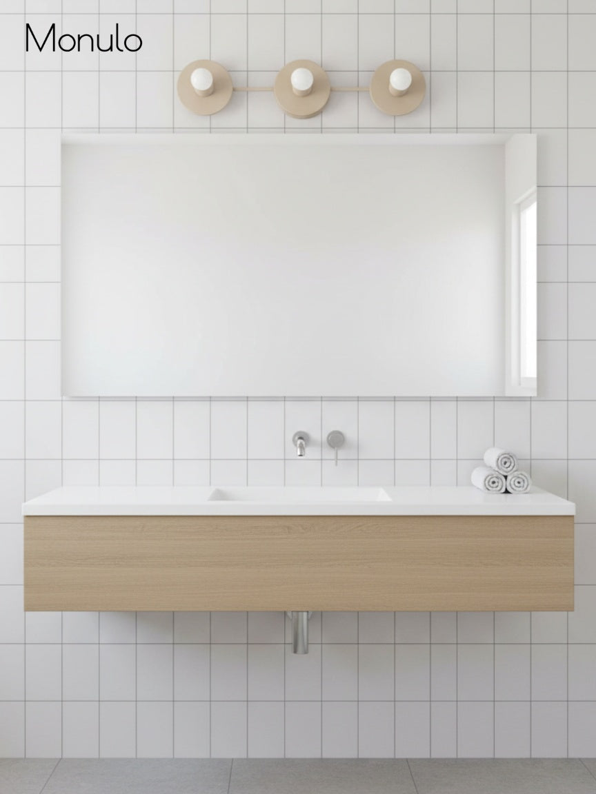 Minimalistische Badkamerlamp met Drie Lichtpunten - Verkrijgbaar in Meerdere Kleuren | Sansoti