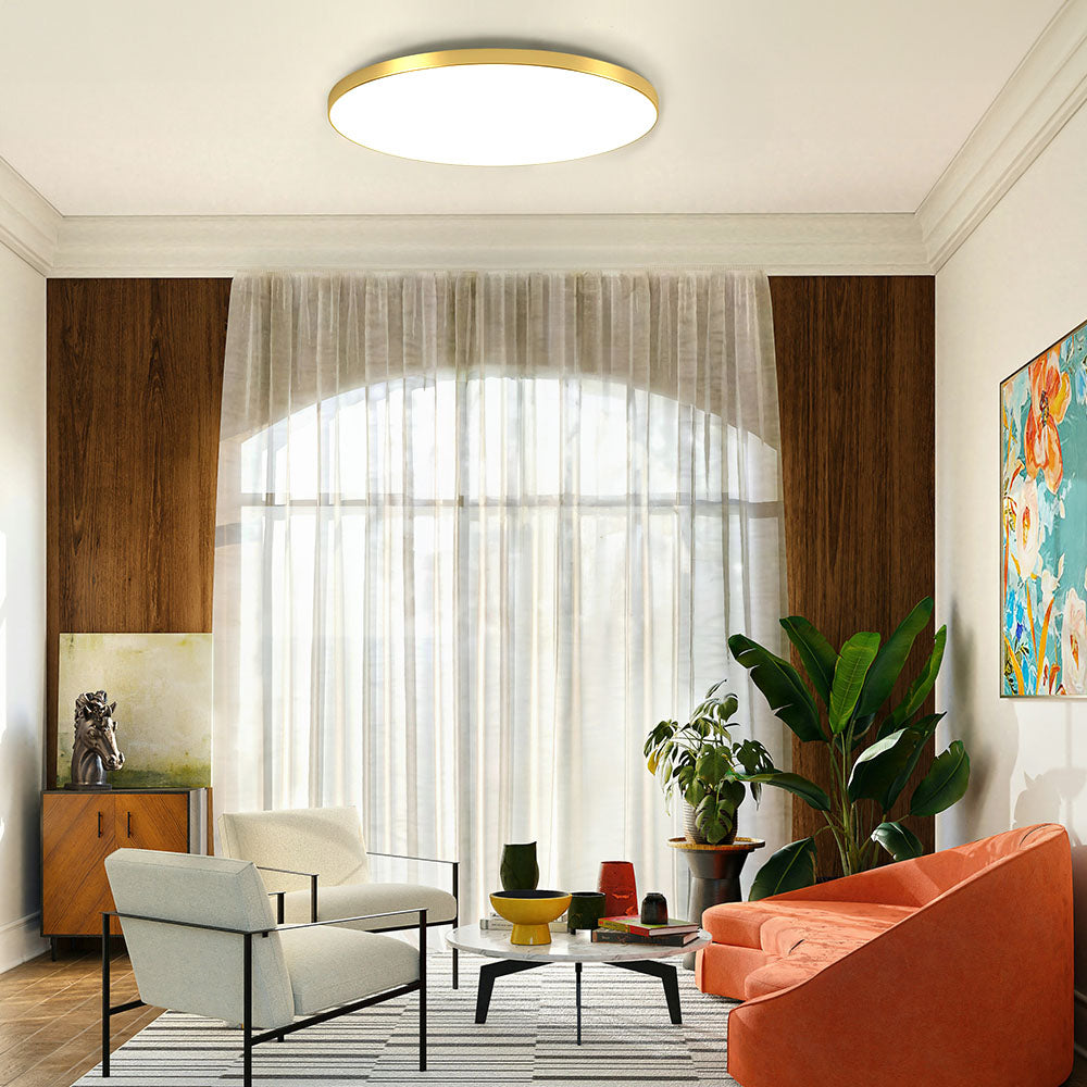 Vlakke Plafondlamp Ultra-Dun LED-Armatuur Scandinavisch Design Dimbaar Sfeerlicht Woonkamer Slaapkamer | Sansoti