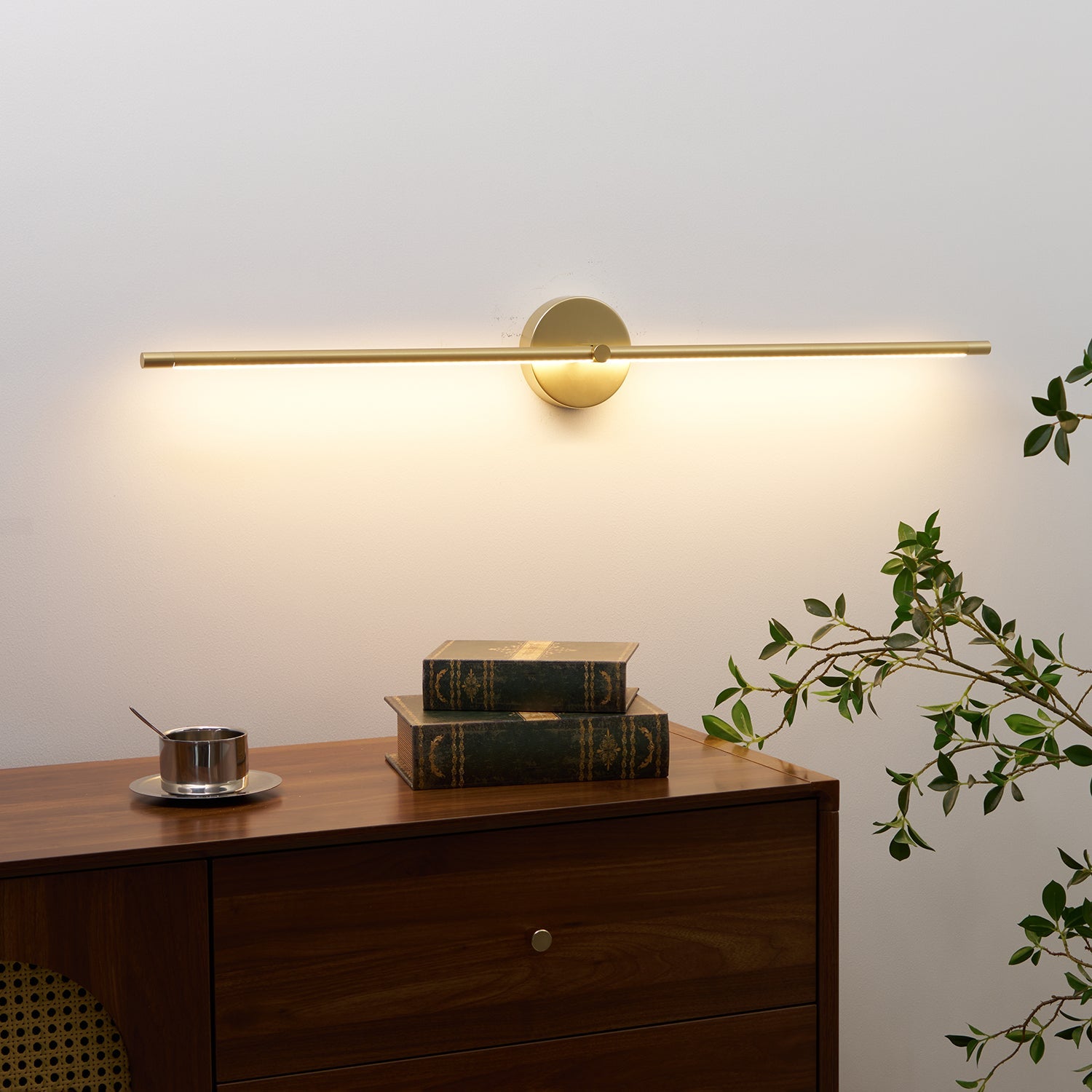 Edge Lineaire LED Wandlamp – 68/98/128 cm – Zwart/Goud – Warm/Neutraal/Koel Wit – Dimbaar Beschikbaar – Badkamer/Spiegel/Kunstverlichting | Sansoti