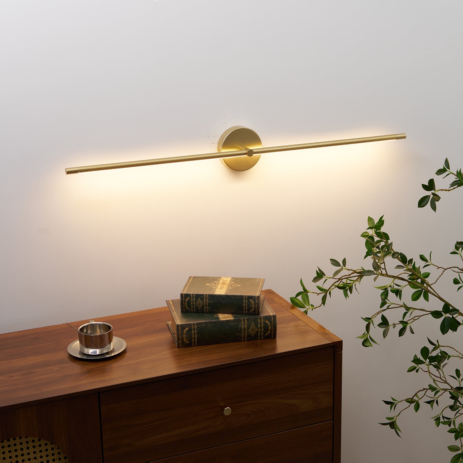Edge Lineaire LED Wandlamp – 68/98/128 cm – Zwart/Goud – Warm/Neutraal/Koel Wit – Dimbaar Beschikbaar – Badkamer/Spiegel/Kunstverlichting | Sansoti