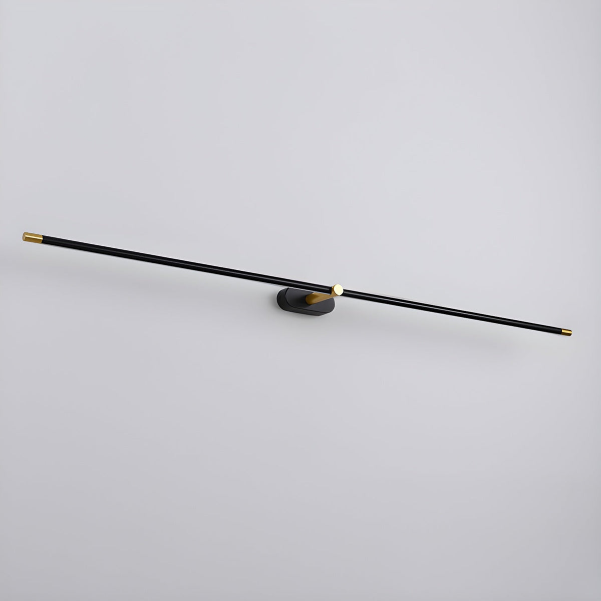 Ładowana lampa ścienna LED Linear Design czarno-złota z dotykowym ściemniaczem, bezprzewodowa, 68-128 cm, nowoczesne nastrojowe oświetlenie do wnętrz | Sansoti