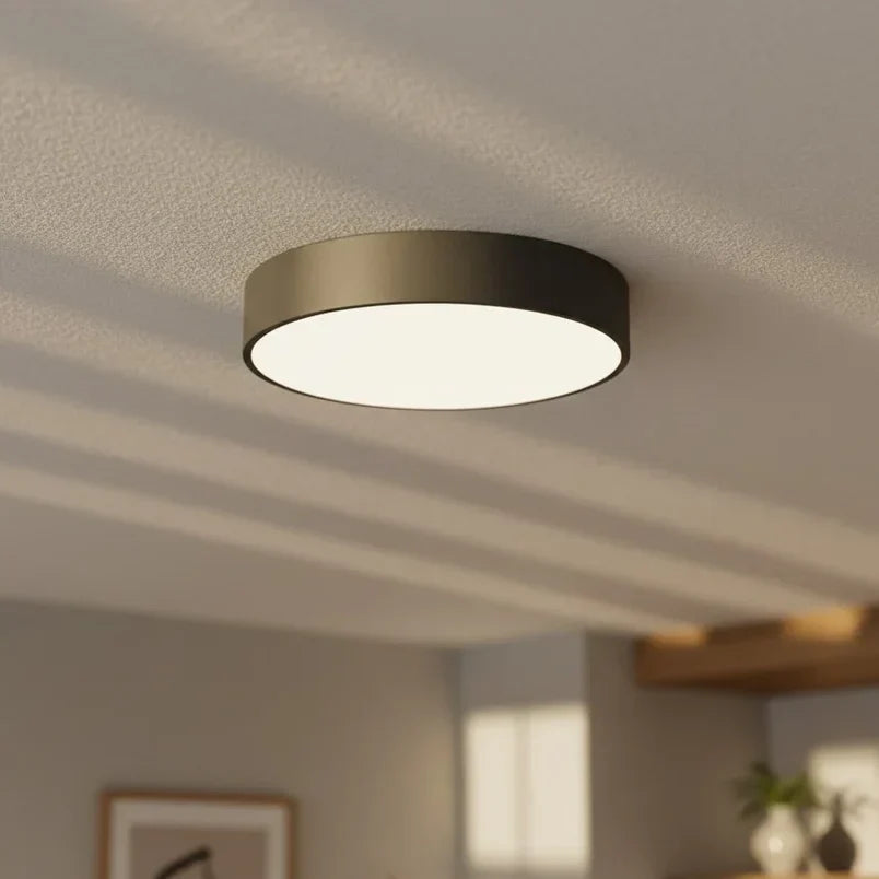 Runde Deckenleuchte mit Eisenrahmen und sanfter LED-Beleuchtung für Wohnzimmer und Schlafzimmer im modernen Stil | Sansoti
