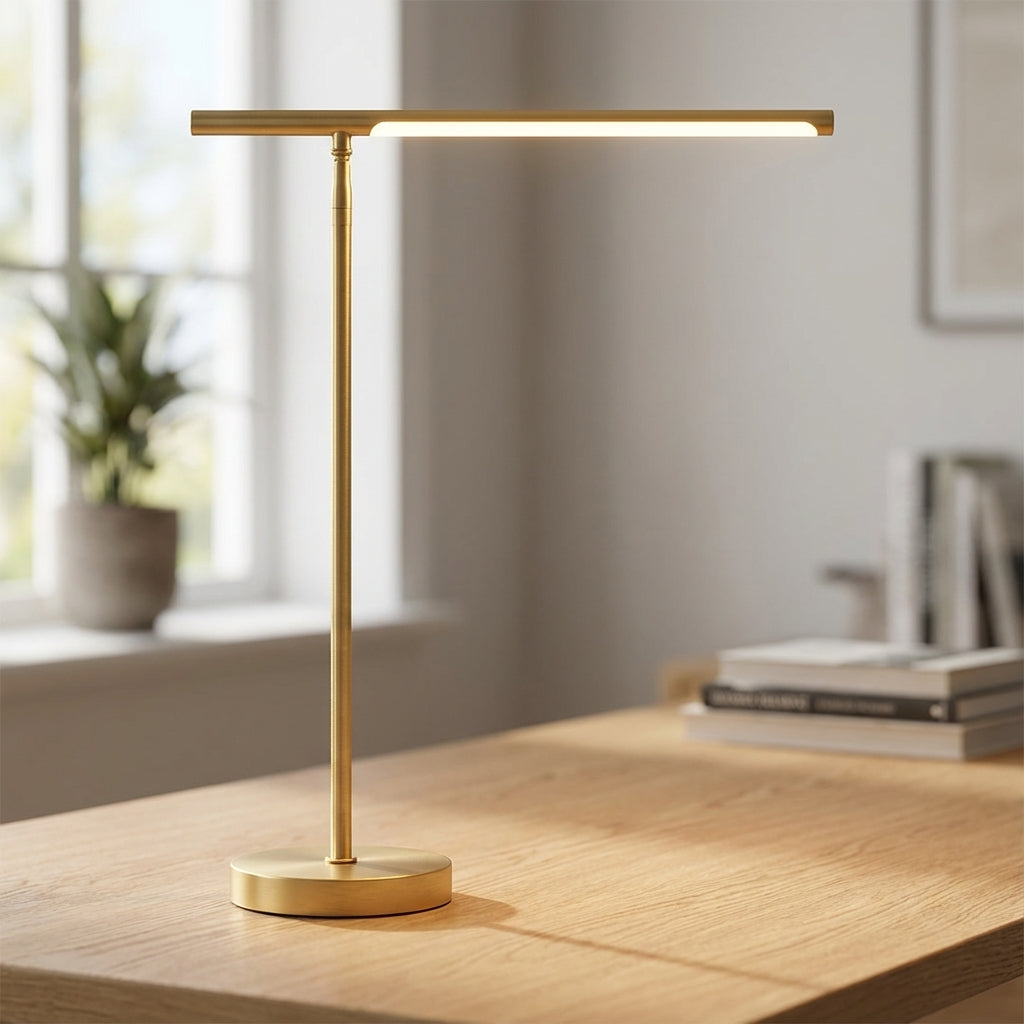 Bureaulamp Verstelbaar LED 3 Lichtkleuren Minimalistisch Metaal Warm Zwart Koper Energie-zuinig Werklamp Kantoor Thuiswerk Moderne Design | Sansoti