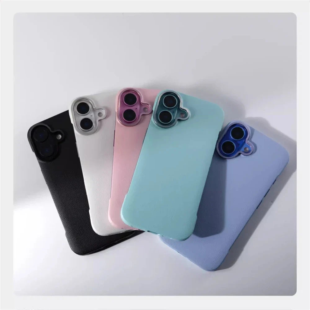 Coque de téléphone minimaliste en cuir PU avec coutures pour iPhone 13 14 15 16 Pro Max, chargement sans fil, protection | Sansoti