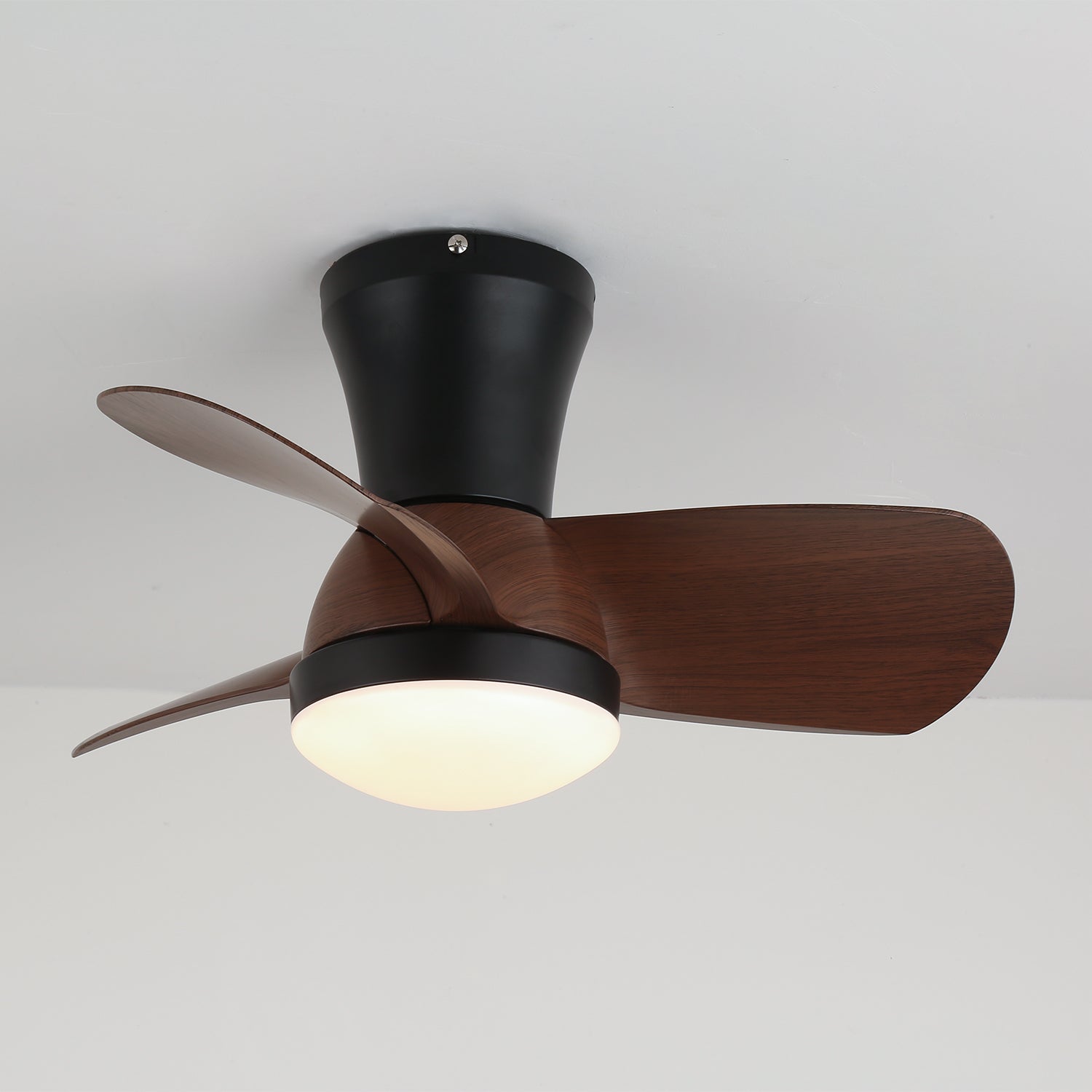 Modern Ceiling Fan with Lighting in Wood and White Ø61 cm – Quiet Fan with LED 24W, 6 Speeds and Remote Control for Living Room, Bedroom or Office | Sansoti