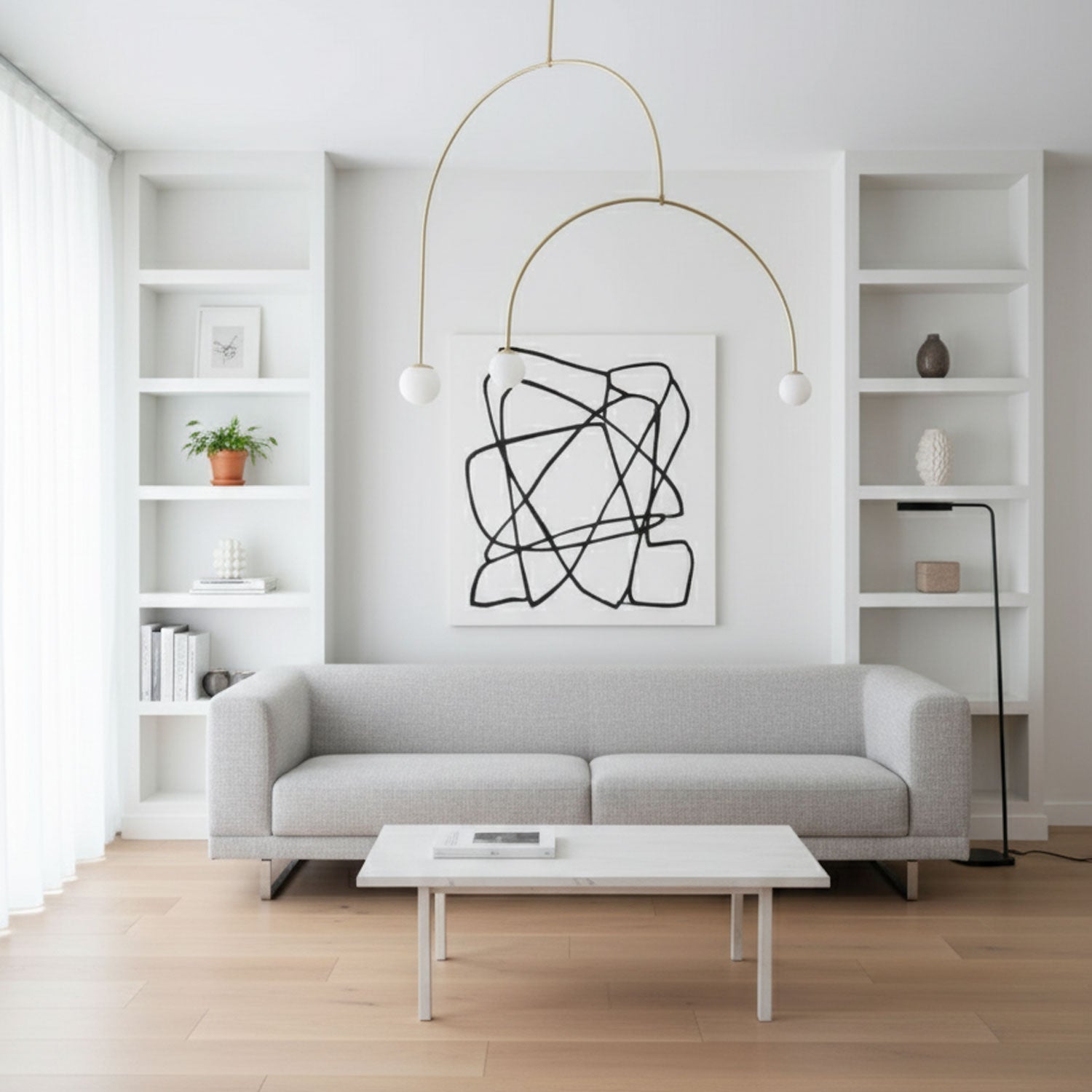 Mobiel Plafondlamp met Glazen Bollen – Modern Messing of Zwart Design – 9 Configuraties – G9 & G4 Fitting | Sansoti