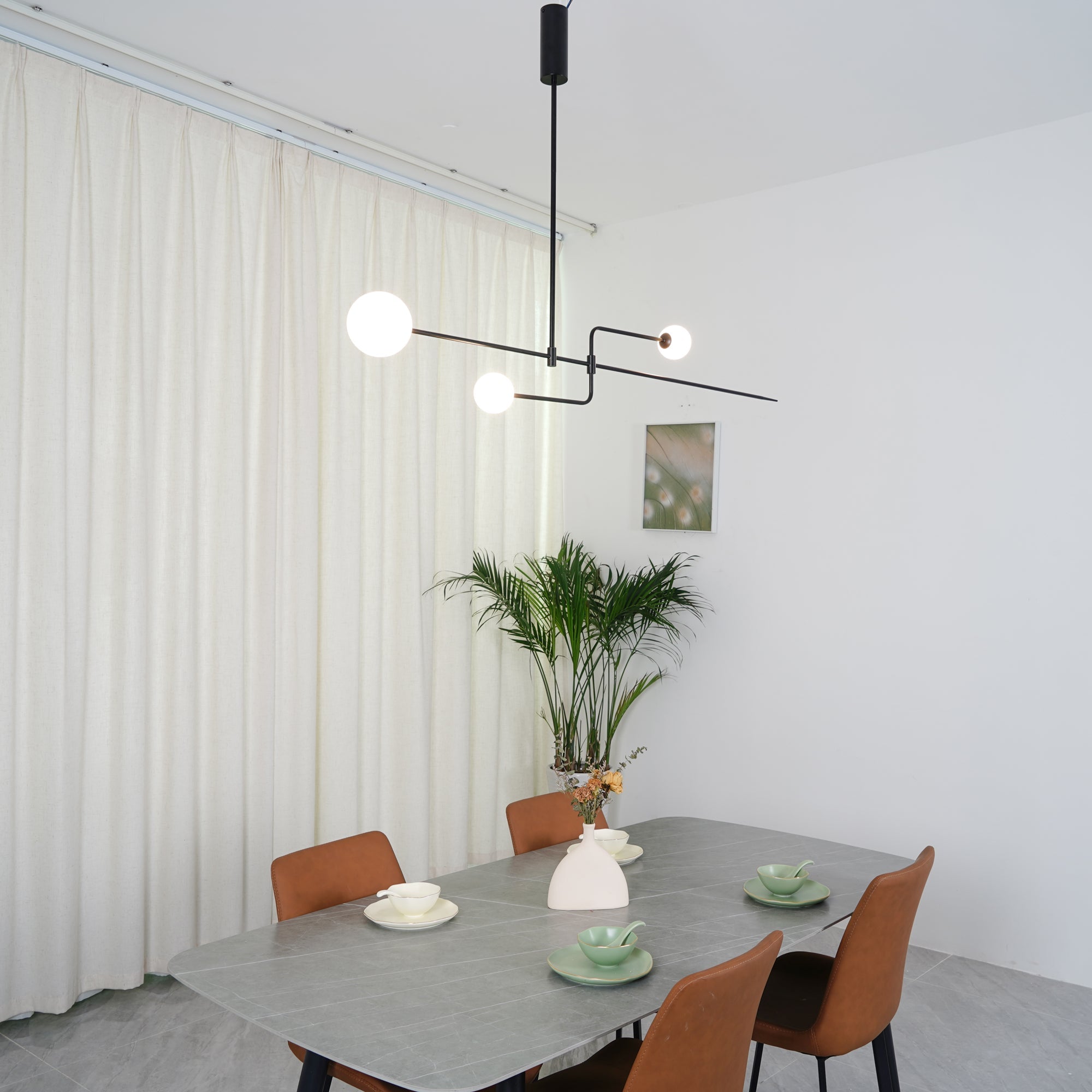 Mobiel Plafondlamp met Glazen Bollen – Modern Messing of Zwart Design – 9 Configuraties – G9 & G4 Fitting | Sansoti