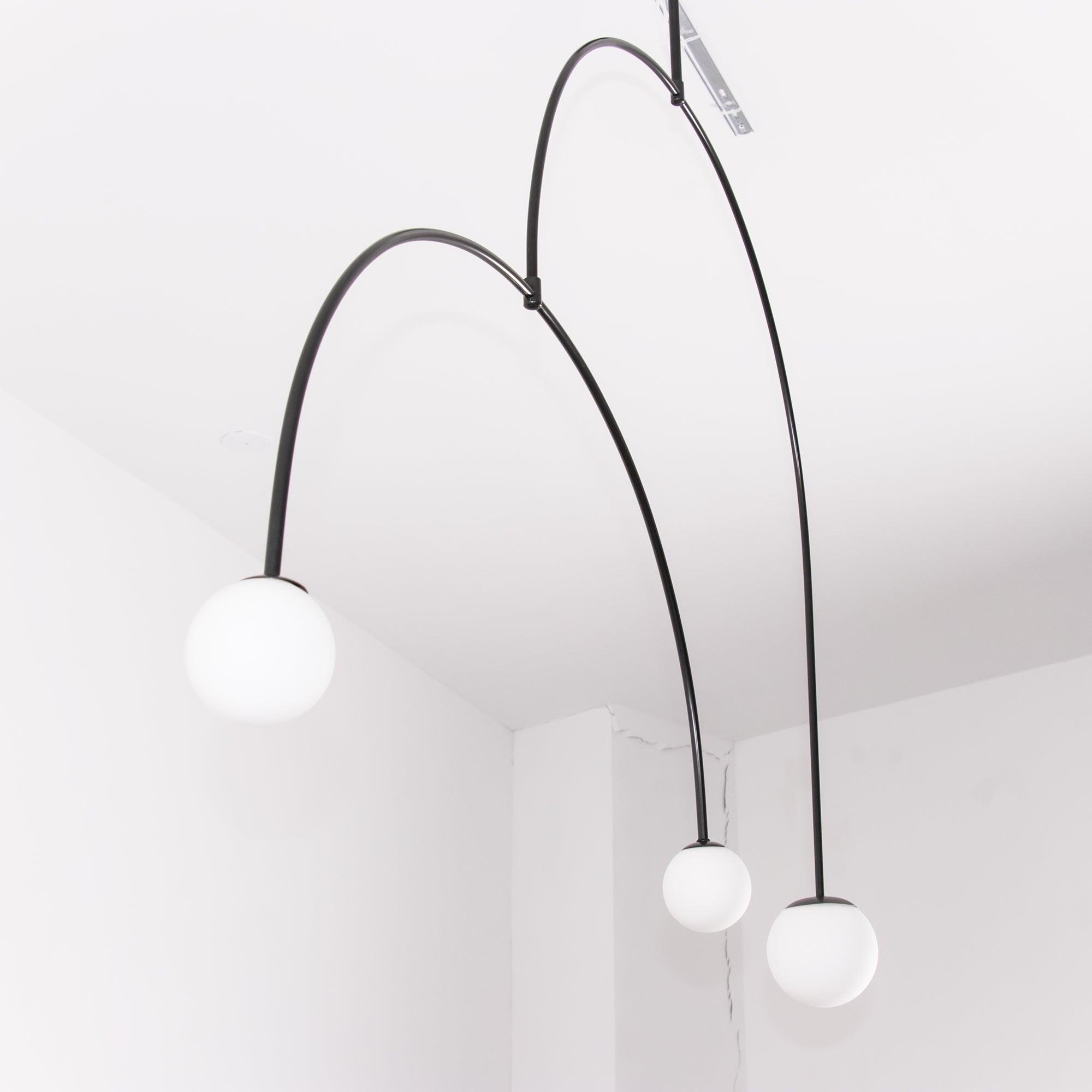 Mobiel Plafondlamp met Glazen Bollen – Modern Messing of Zwart Design – 9 Configuraties – G9 & G4 Fitting | Sansoti