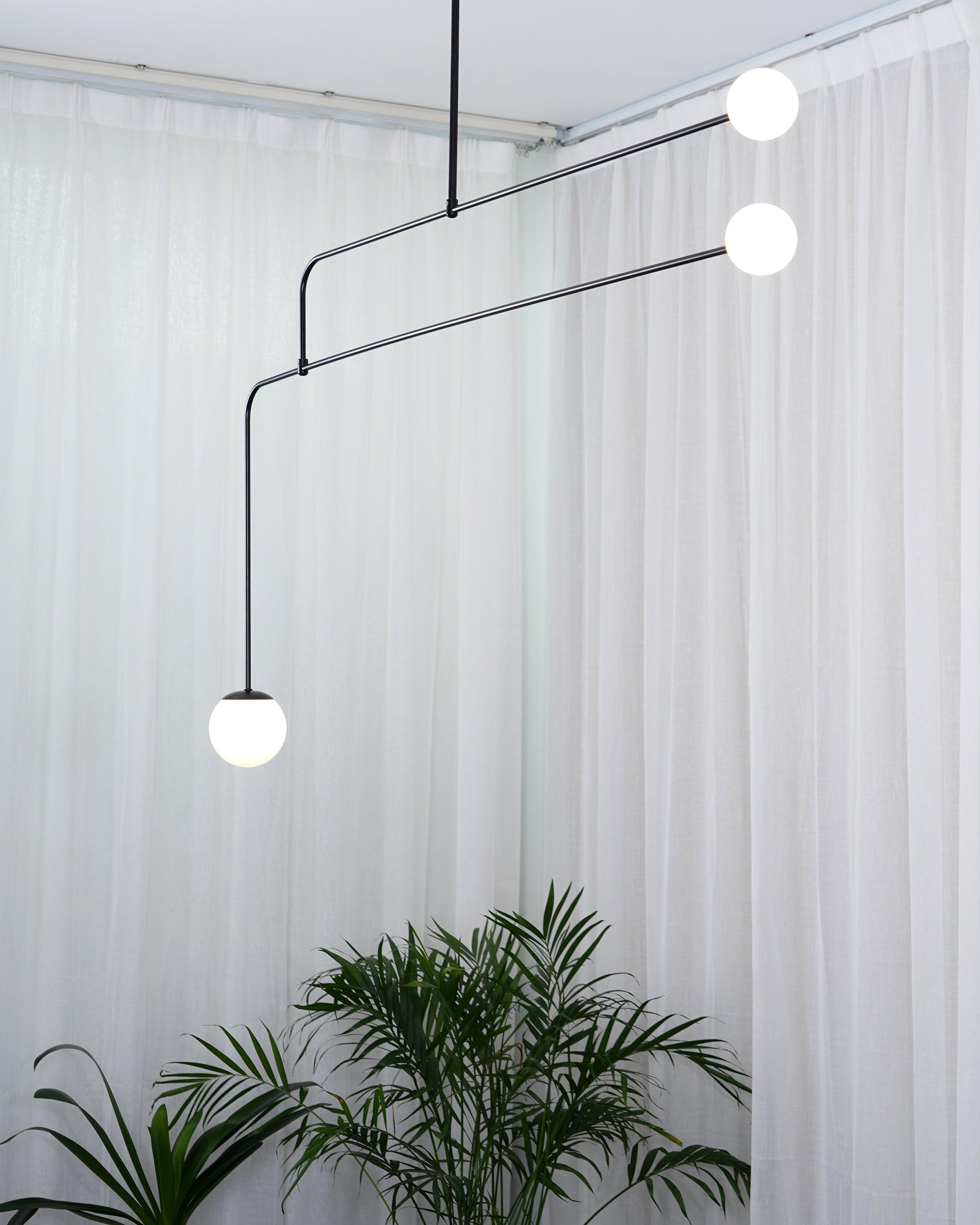 Mobiel Plafondlamp met Glazen Bollen – Modern Messing of Zwart Design – 9 Configuraties – G9 & G4 Fitting | Sansoti