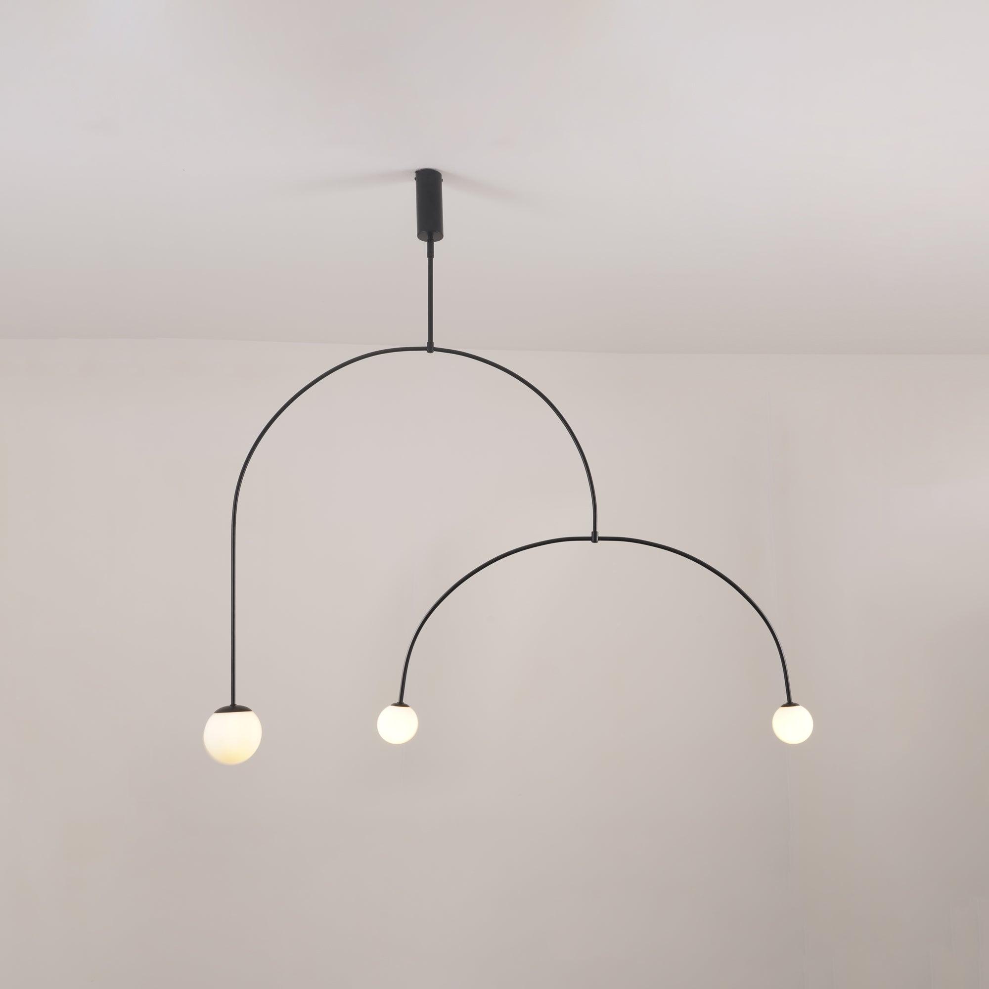 Mobiel Plafondlamp met Glazen Bollen – Modern Messing of Zwart Design – 9 Configuraties – G9 & G4 Fitting | Sansoti