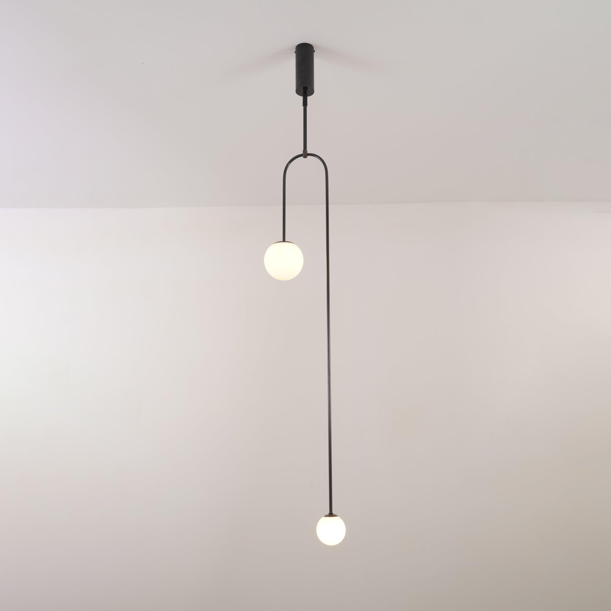 Mobiel Plafondlamp met Glazen Bollen – Modern Messing of Zwart Design – 9 Configuraties – G9 & G4 Fitting | Sansoti