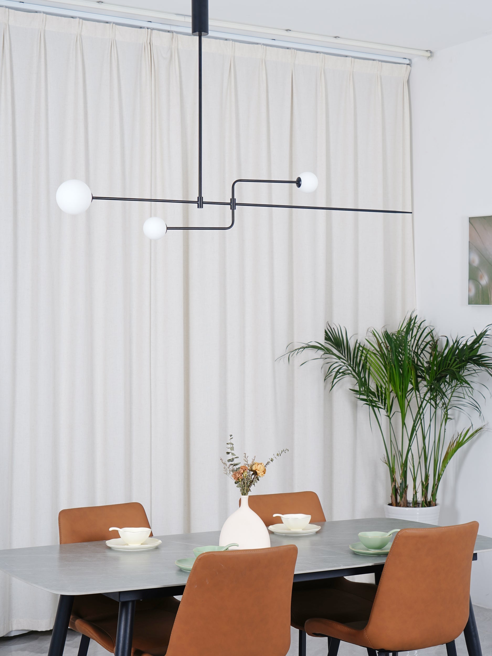 Mobiel Plafondlamp met Glazen Bollen – Modern Messing of Zwart Design – 9 Configuraties – G9 & G4 Fitting | Sansoti