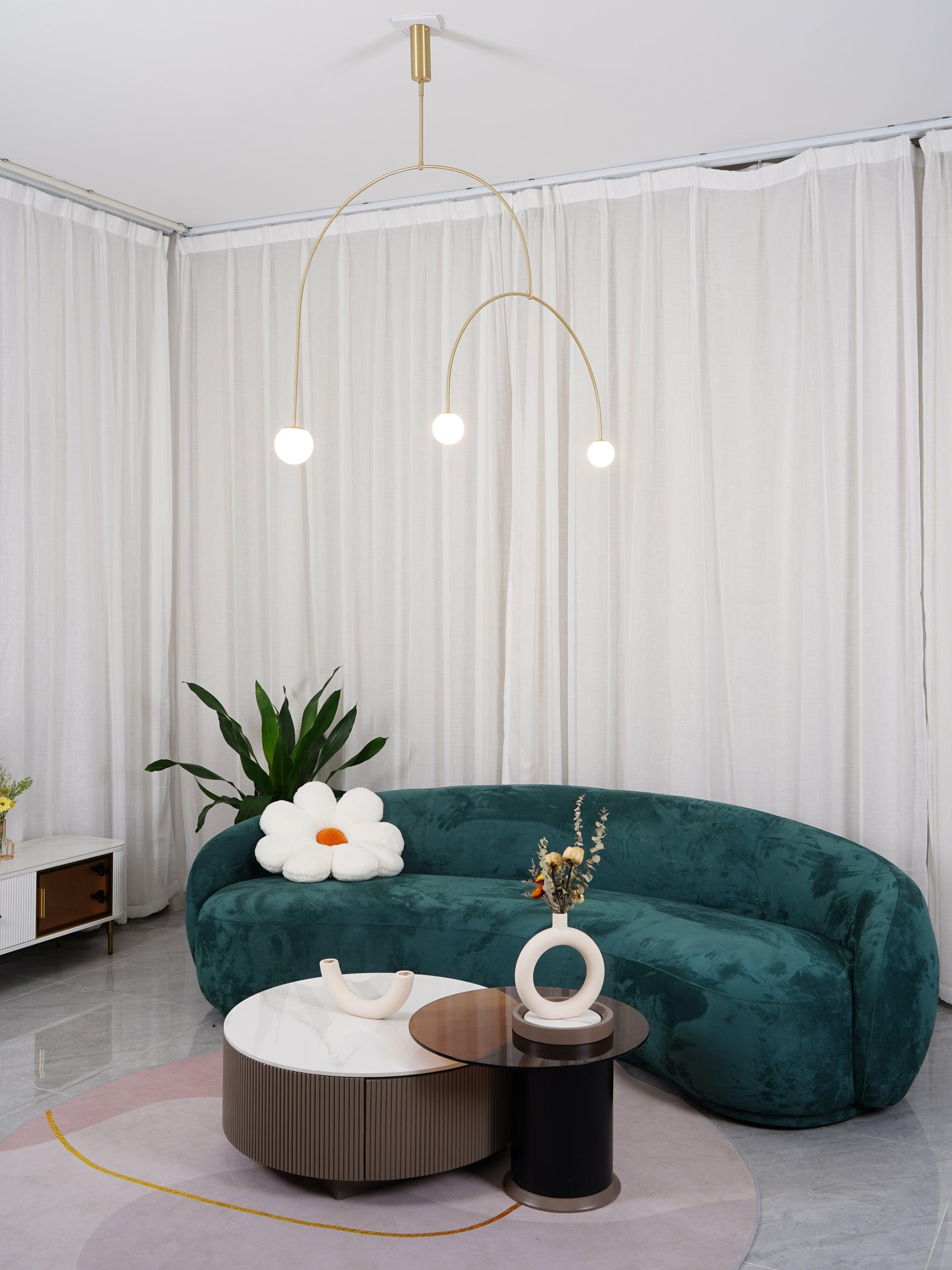 Mobiel Plafondlamp met Glazen Bollen – Modern Messing of Zwart Design – 9 Configuraties – G9 & G4 Fitting | Sansoti