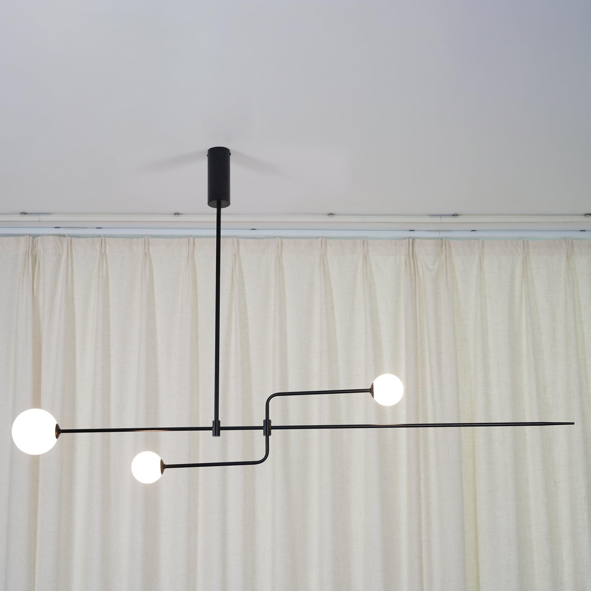 Mobiel Plafondlamp met Glazen Bollen – Modern Messing of Zwart Design – 9 Configuraties – G9 & G4 Fitting | Sansoti