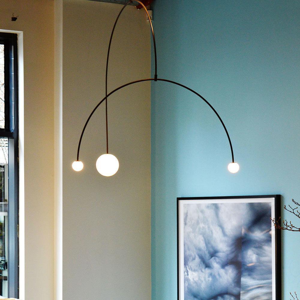 Mobiel Plafondlamp met Glazen Bollen – Modern Messing of Zwart Design – 9 Configuraties – G9 & G4 Fitting | Sansoti