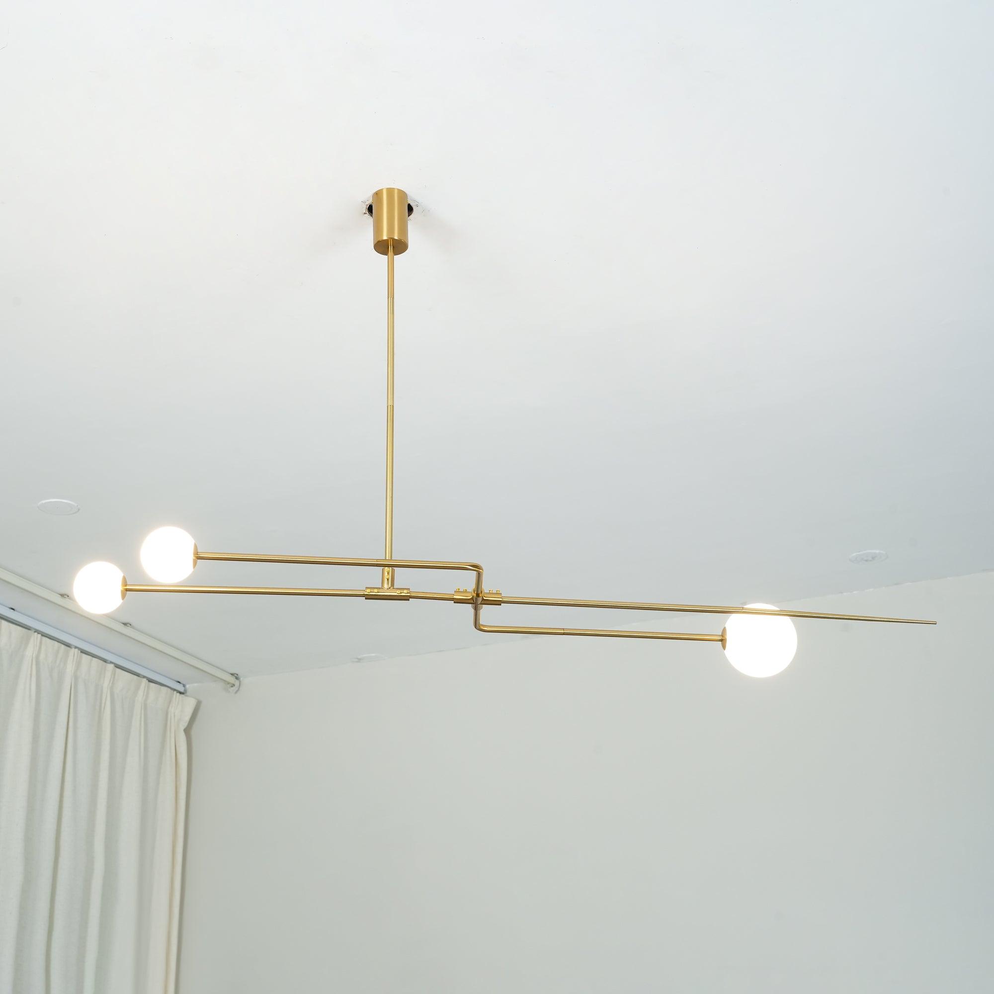 Mobiel Plafondlamp met Glazen Bollen – Modern Messing of Zwart Design – 9 Configuraties – G9 & G4 Fitting | Sansoti
