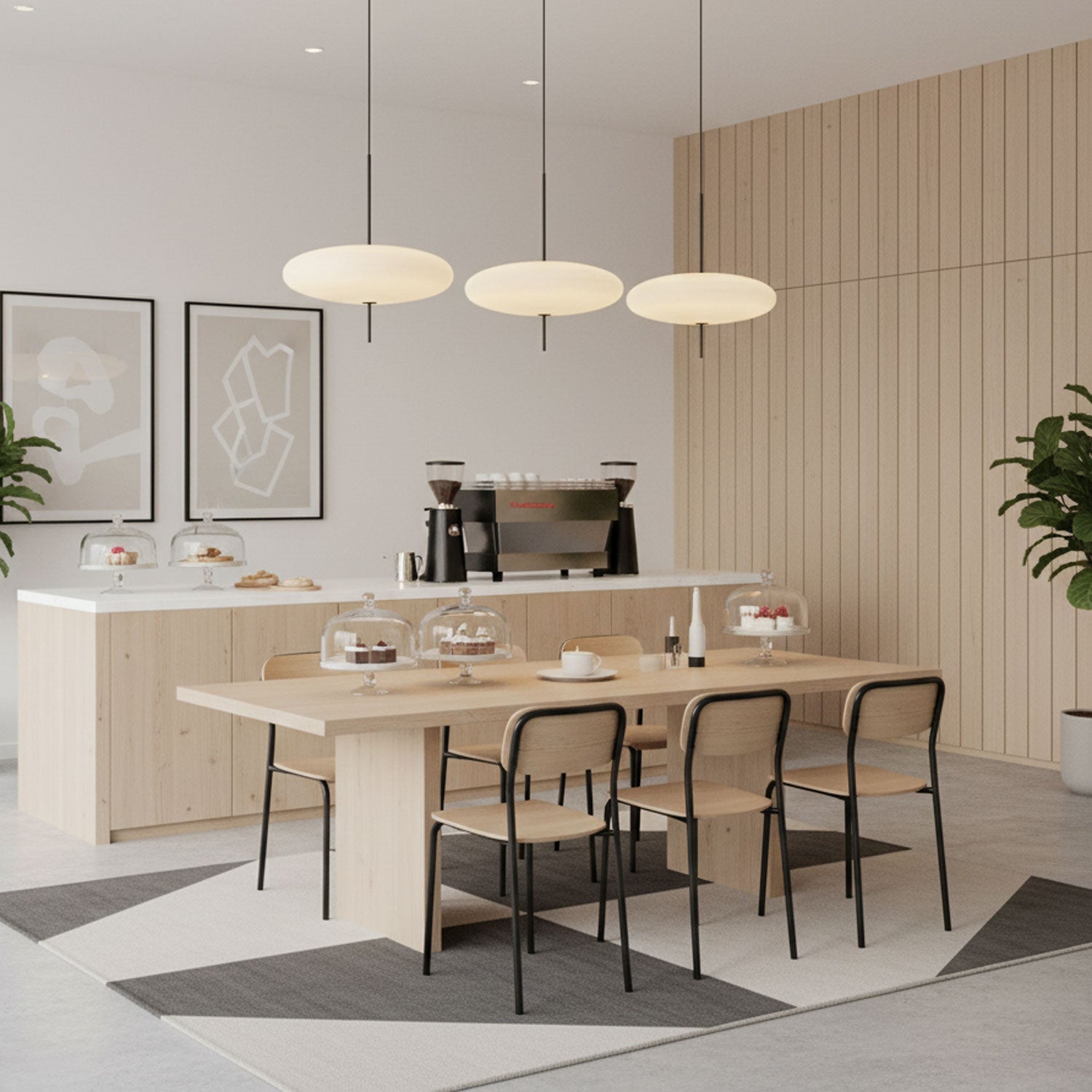 Opaalwitte Schijfhanglamp Elliptisch Design Glas-Effect Polymeer 3-4 Lichtpunten E26/E27 Moderne Designlamp Scandinavische Stijl Zwart of Wit Scandinavisch Interieur | Sansoti