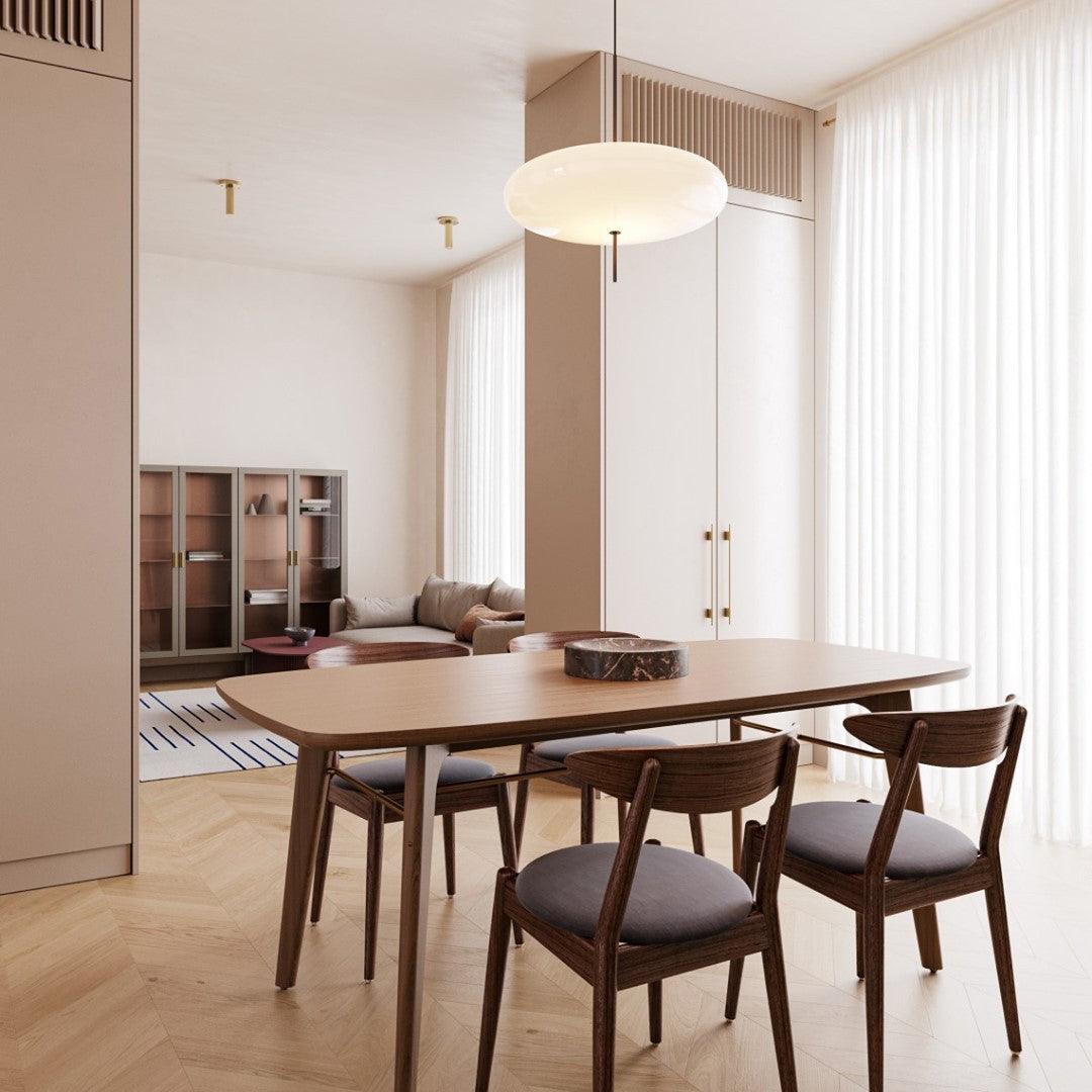 Opaalwitte Schijfhanglamp Elliptisch Design Glas-Effect Polymeer 3-4 Lichtpunten E26/E27 Moderne Designlamp Scandinavische Stijl Zwart of Wit Scandinavisch Interieur | Sansoti