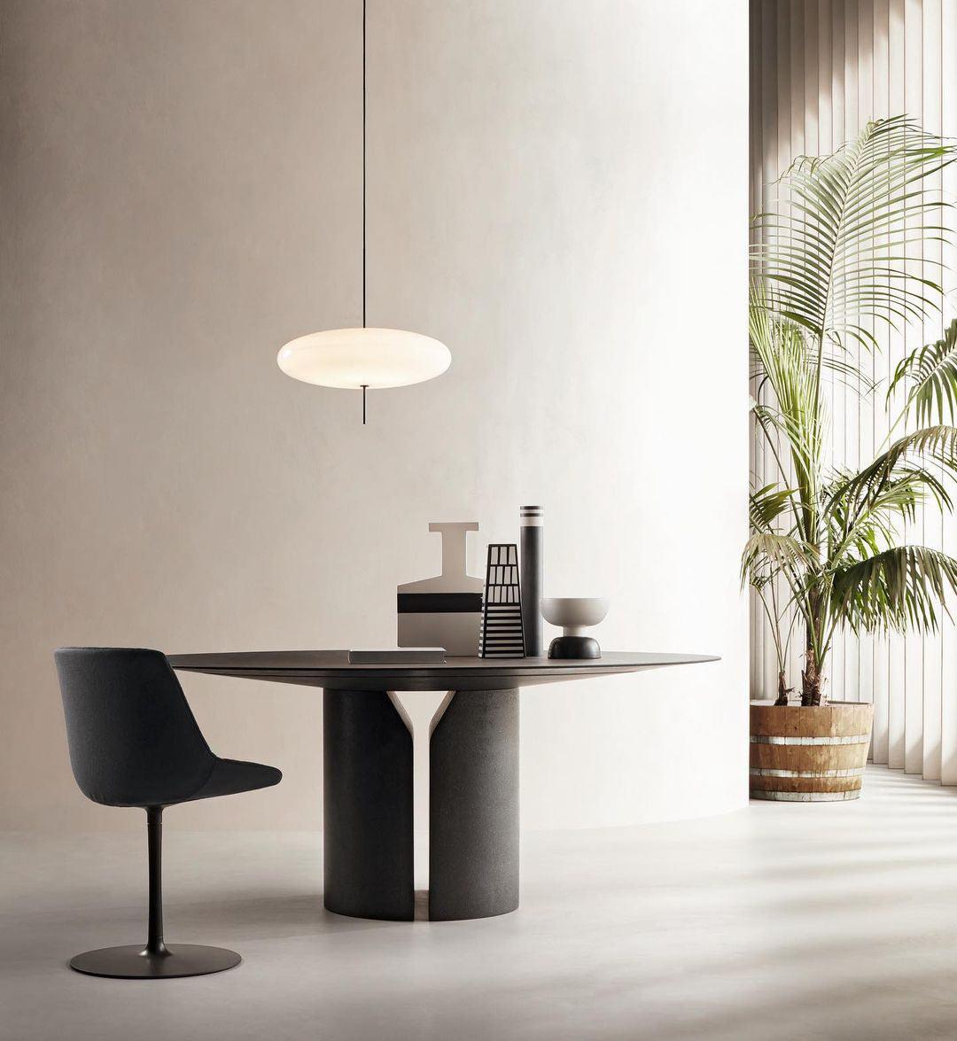 Opaalwitte Schijfhanglamp Elliptisch Design Glas-Effect Polymeer 3-4 Lichtpunten E26/E27 Moderne Designlamp Scandinavische Stijl Zwart of Wit Scandinavisch Interieur | Sansoti