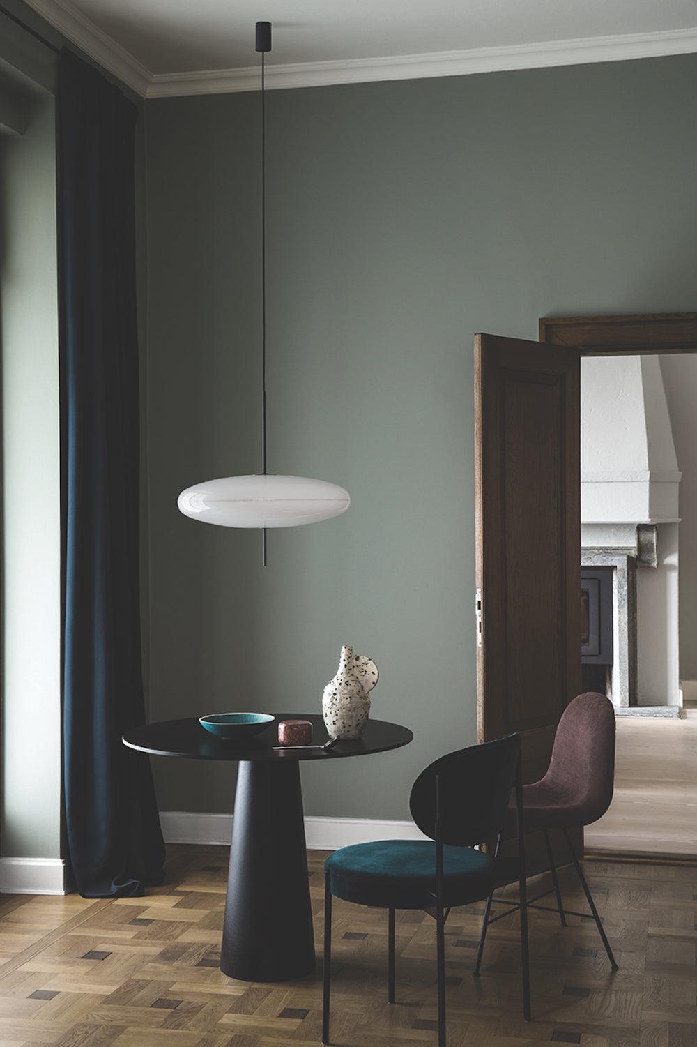 Opaalwitte Schijfhanglamp Elliptisch Design Glas-Effect Polymeer 3-4 Lichtpunten E26/E27 Moderne Designlamp Scandinavische Stijl Zwart of Wit Scandinavisch Interieur | Sansoti