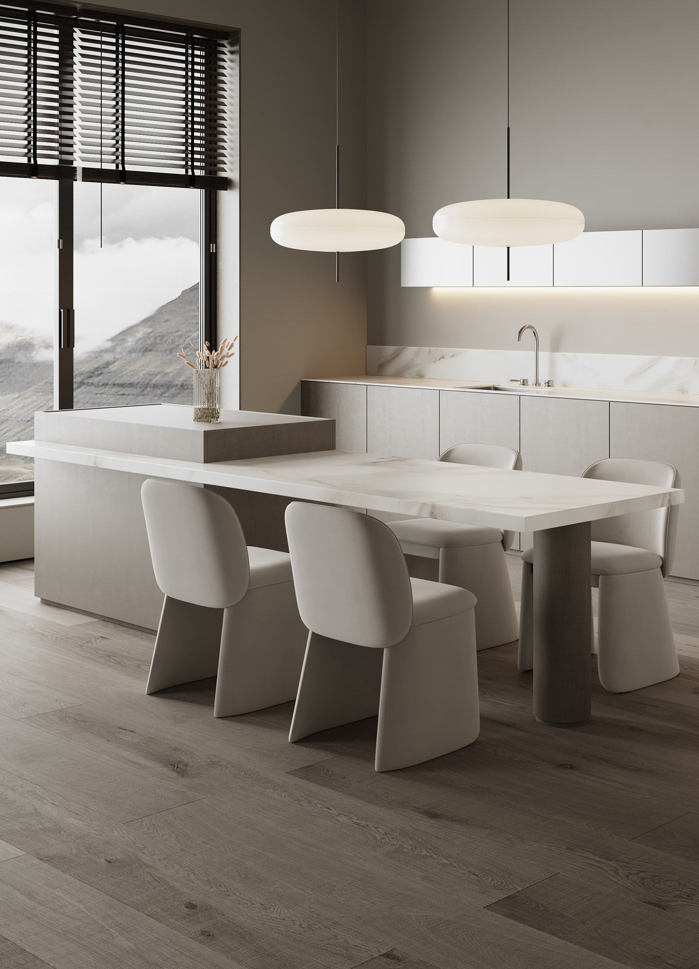 Opaalwitte Schijfhanglamp Elliptisch Design Glas-Effect Polymeer 3-4 Lichtpunten E26/E27 Moderne Designlamp Scandinavische Stijl Zwart of Wit Scandinavisch Interieur | Sansoti