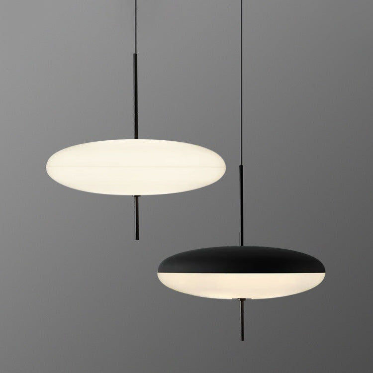 Opaalwitte Schijfhanglamp Elliptisch Design Glas-Effect Polymeer 3-4 Lichtpunten E26/E27 Moderne Designlamp Scandinavische Stijl Zwart of Wit Scandinavisch Interieur | Sansoti