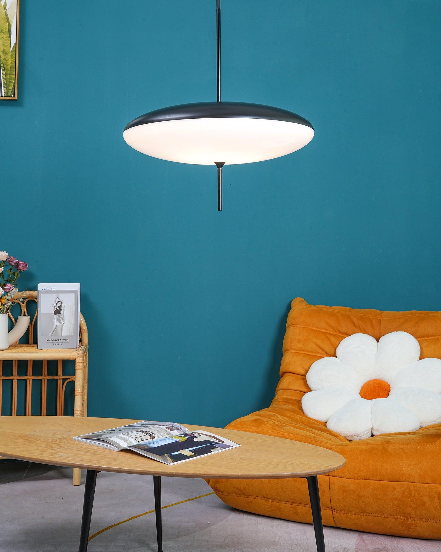 Opaalwitte Schijfhanglamp Elliptisch Design Glas-Effect Polymeer 3-4 Lichtpunten E26/E27 Moderne Designlamp Scandinavische Stijl Zwart of Wit Scandinavisch Interieur | Sansoti