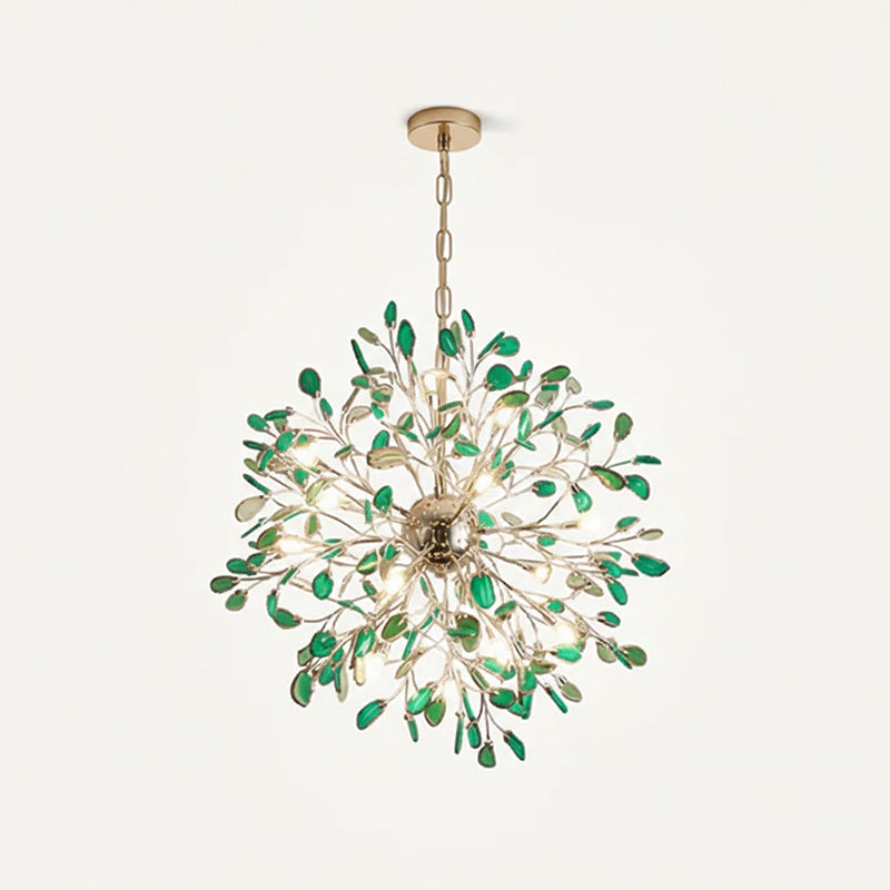 Hanglamp Kroonluchter Natuurlijk Agaat Metaal Goud Multicolor G4 12-18 Lichts Woonkamer | Sansoti
