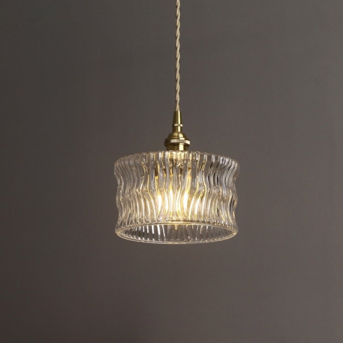 Hanglamp Geribbeld Glas Messing Japans Retro E27 Eetkamer Keuken Wit Groen | Sansoti