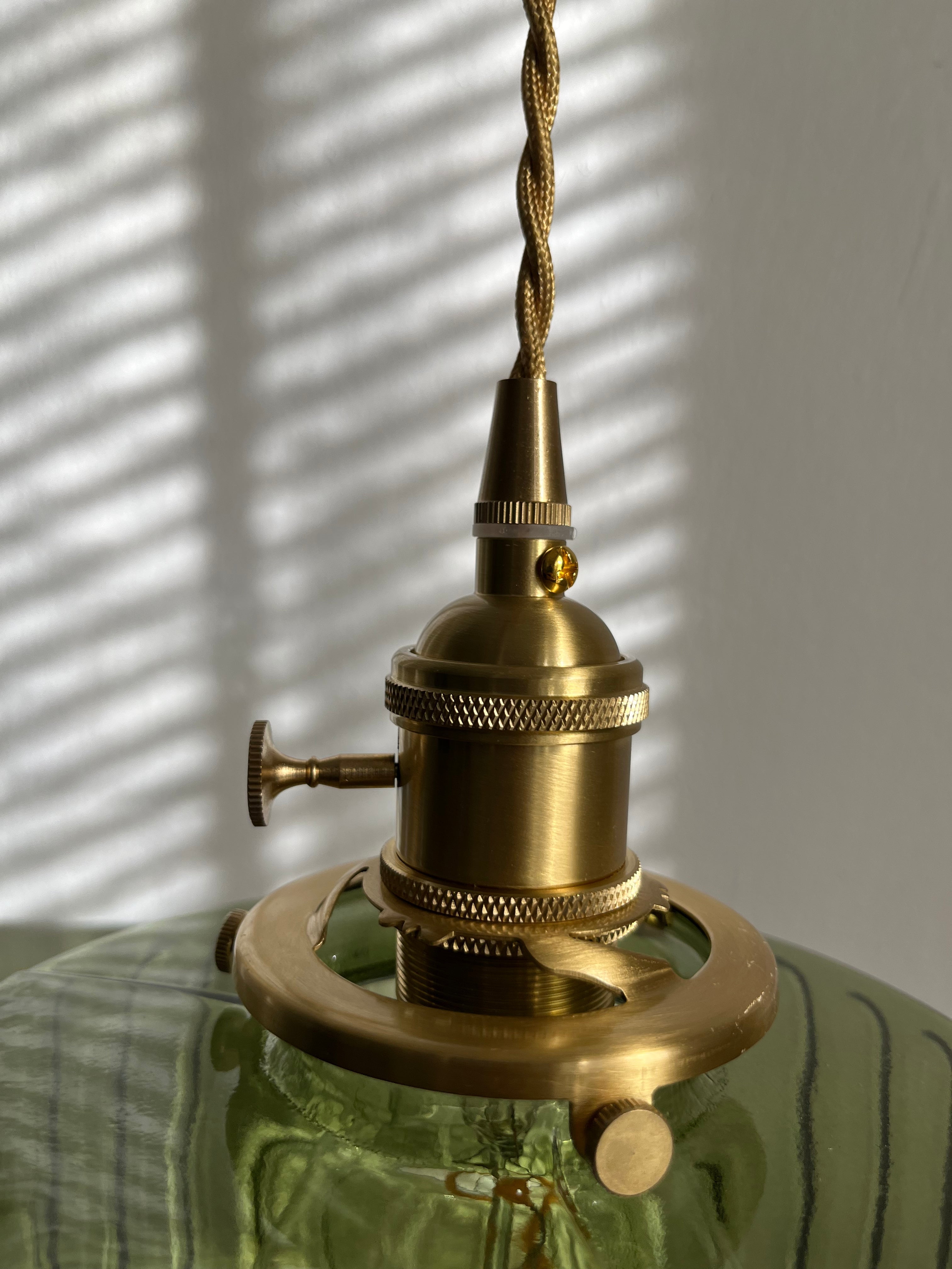 Hanglamp Geribbeld Glas Messing Japans Retro E27 Eetkamer Keuken Wit Groen | Sansoti