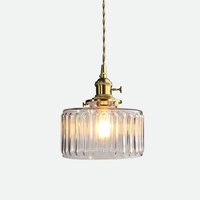 Hanglamp Geribbeld Glas Messing Japans Retro E27 Eetkamer Keuken Wit Groen | Sansoti