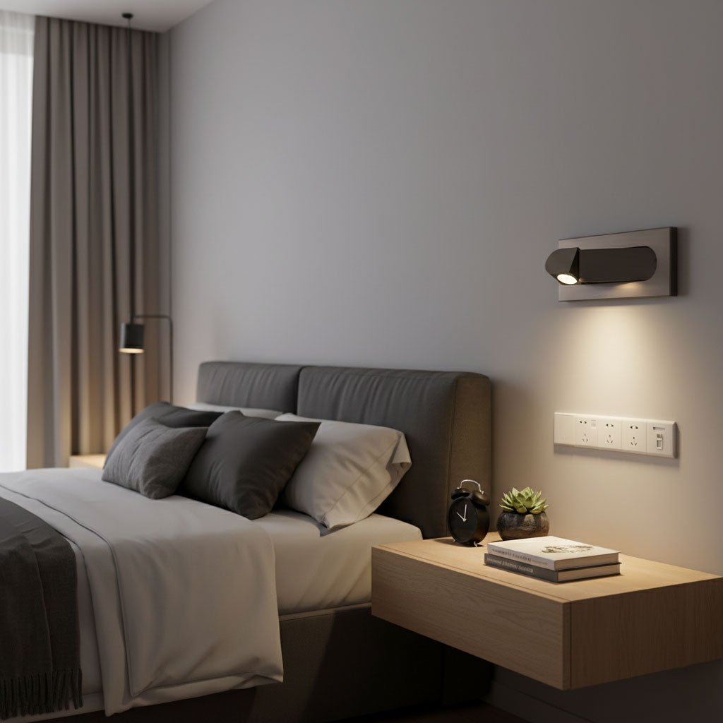 LED wandlamp met verborgen schakelaar – druk in, druk uit – verstelbare kop voor leeslicht naast bed | Sansoti